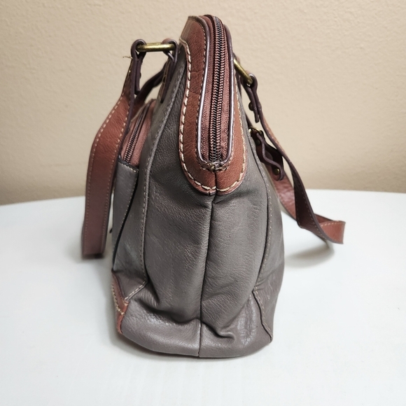 b.o.c Born Vegan Gray/Tan Top Handle Satchel Handbag - Picture 4 of 10